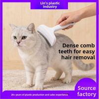 Peigne Démêlant en Plastique Haute Efficacité avec Dents Fines et Denses, Design Courbé, Élimination Efficace des Poils de Chat et de Chien