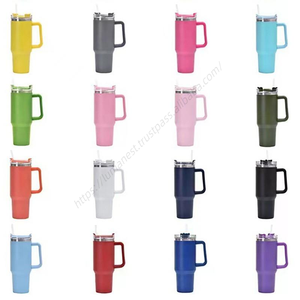Venta al por mayor: Vaso térmico de acero inoxidable 304 de doble pared de 40 oz con asa, para sublimación, ideal para viajes. - Product Image 5
