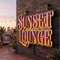 Letrero Decorativo Moderno para Bistro, Letrero Personalizado con Letras en 3D, Letreros de Café Iluminados con LED