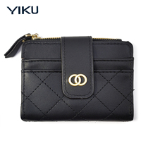 YIKU dompet penyimpan kartu ramping RFID minimalis kulit PU Fashion grosir dengan tempat kartu bisnis multifungsi tanpa penutup