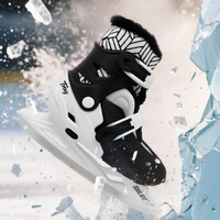 Patins à glace ajustables pour enfants en gros, patins de hockey pour enfants avec doublure chaude, lame de hockey sur glace