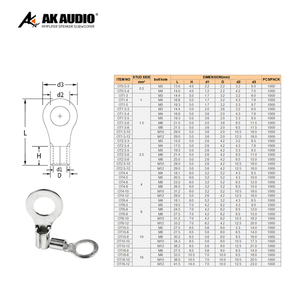 ขั้วต่อสายไฟกดเย็นขั้วต่อ OT16ชุบเงิน1000ต่อแพ็ค - Product Image 6