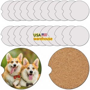 Sublimation <b>Car</b> <b>Coasters</b> Blanks With Cork Back MDF USA WAREHOUSE Sublimation Blanks Bulk Products <b>Car</b> <b>Coasters</b> Sublimation Blank - Product Image 1