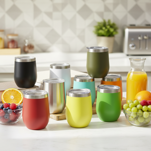 Vaso Térmico Personalizable de Acero Inoxidable con Aislamiento al Vacío de Doble Pared, Forma de Huevo, 12oz, con Tapa, para Café <span class=keywords><strong>y</strong></span> Vino, con Logotipo Personalizado, Venta al Por Mayor - Product Image 4