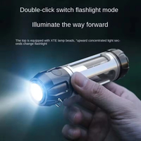 Lampada da Campeggio LED 2 in 1 USB e Type C, Corpo in ABS, Torcia Dimmerabile, Illuminazione Atmosferica per Tenda, Torcia Multifunzione