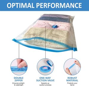 Sac de rangement sous vide transparent hermétique écologique 80% d'espace pour le salon Organisation ménagère Voyage - Product Image 5