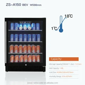 Gabinetes de bebidas grandes de una sola zona Refrigerador de cerveza Trappe En Verre Pur Cave Vin Refrigerador de bebidas de 24 pulgadas