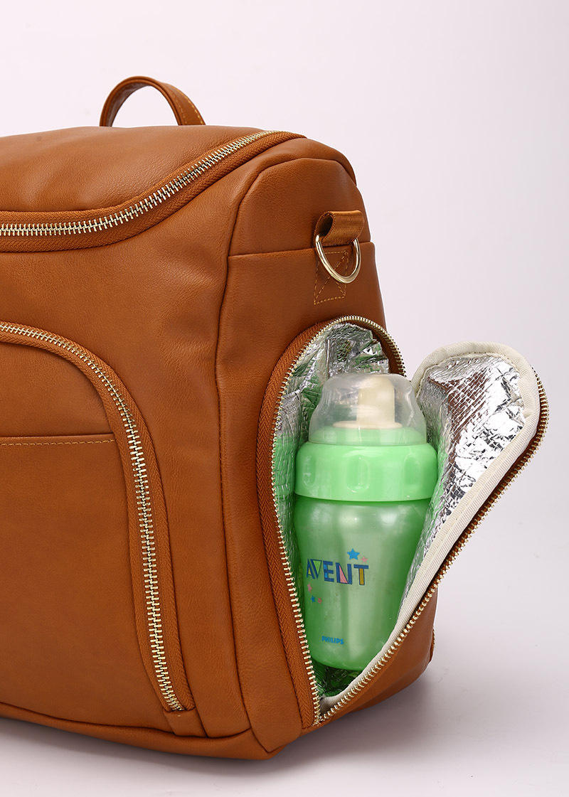 Mommy Travel Leather Baby Diaper Backpack Nappy Baby Storage Bag