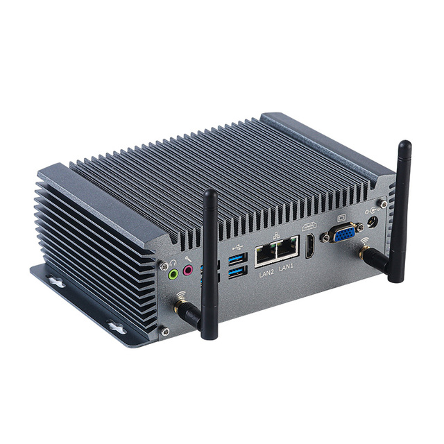 CPU I3/i5/i7 Processor Industrial Embedded Computer Mini Box Fanless Industrial PC 6 COMs Mini PC Case 4K HDMI VGA*1