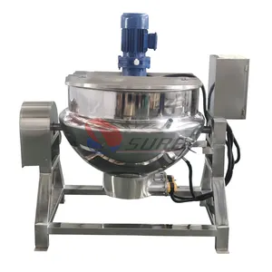 Gas Heating Jacketed Kettle Automatic Sauce Cooking Pot With Planetary Mixer