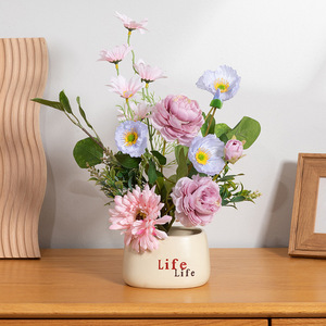 Flores artificiales <span class=keywords><strong>de</strong></span> seda, Decoración <span class=keywords><strong>de</strong></span> mesa para interiores, plantas, muebles <span class=keywords><strong>de</strong></span> sala <span class=keywords><strong>de</strong></span> estar, adorno, maceta <span class=keywords><strong>de</strong></span> Arte <span class=keywords><strong>de</strong></span> flores <span class=keywords><strong>Original</strong></span> - Product Image 2