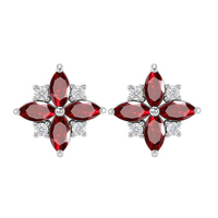 9 paires de boucles d'oreilles tendance en argent 925 plaqué or, motif trèfle à quatre feuilles, avec pierre naturelle taille marquise 3*6mm, cadeau pour demoiselle d'honneur, bijoux de banquet