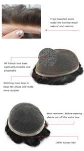 Toupet da <span class=keywords><strong>uomo</strong></span> LONGFOR <span class=keywords><strong>invisibile</strong></span> con pizzo svizzero frontale, sistema di sostituzione dei capelli in pizzo svizzero, 100% capelli umani dall'aspetto naturale per <span class=keywords><strong>uomo</strong></span> - Product Image 6