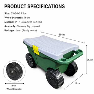 High-Impact Polypropylene Flexible Waterproof Kneeler Stool <b>Garden</b> <b>Tool</b> Cart With Storage <b>Box</b> - Product Image 6