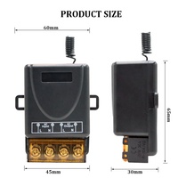 Module de commutation récepteur 1 CH 220V + kit de télécommande émetteur à code d'apprentissage RF 433MHz pour porte de garage, éclairage