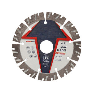 <span class=keywords><strong>Lame</strong></span> de <span class=keywords><strong>scie</strong></span> diamantée segmentée à dents larges de 190 mm de qualité industrielle OEM, finition revêtue de Ti, pour la découpe/le rainurage du béton mural - Product Image 2