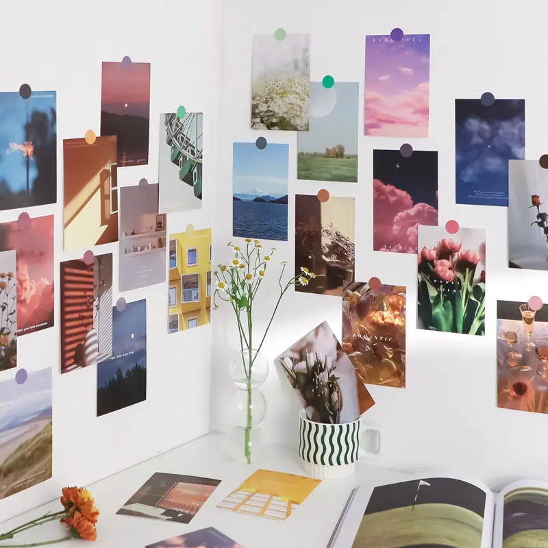 30 Sheets Korean Ins Girl's Decorative Card Wall Sticker Student Dormitory Photo Props Home Decor DIY Postcard