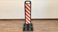 Panneau de signalisation routière de fabrication SHIBO 2026, panneau d'avertissement avec base, panneau d'avertissement routier noir et rouge, colonne d'avertissement réglable