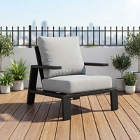 Chaises de plage modernes, confortables, durables et imperméables pour l'extérieur, pour la cour, le jardin de Muskoka, ensemble de bistrot avec structure en aluminium