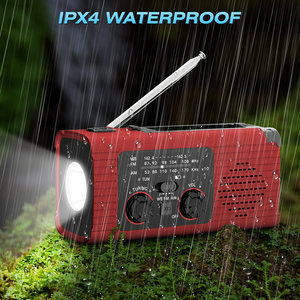 Lampe torche LED rechargeable, radio <span class=keywords><strong>portable</strong></span> AM/FM/NOAA, radio à manivelle solaire d'urgence auto-alimentée, banque d'alimentation - Product Image 2