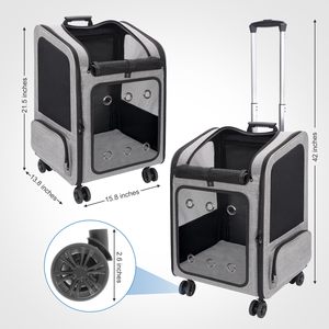 Mochila extensible con ruedas <span class=keywords><strong>para</strong></span> mascotas, mochila <span class=keywords><strong>para</strong></span> <span class=keywords><strong>perros</strong></span> pequeños, gatos medianos, mochila <span class=keywords><strong>para</strong></span> cachorros y <span class=keywords><strong>perros</strong></span> - Product Image 4