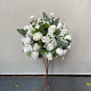 Arreglos Florales de <span class=keywords><strong>Angela</strong></span>, Flores de Seda Blancas para Navidad, Halloween, Bodas, Centro de Mesa, Alabastrum, Rosa Blanca, Flores Verdes, Bola de Flores - Product Image 3