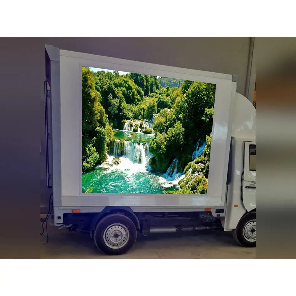 P6.67 P10 Außenbereich 2 M × 1 M Werbe-LED-Bildschirm Tafel Ekran Riesene Led-Bildschirm für den Außenbereich Werbeanzeige Led P8 Fahrzeug-LED-Bildschirm