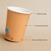 Gobelets jetables en papier couché 355 ml pour café chaud, imperméables, écologiques, pour cafés, boulangeries, restaurants, hôtels, services de boissons à emporter