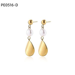 เอมี่ เอมี่ต่างหูมุกทรงหยดน้ำ ชุบทอง มุกเทียมสีขาว ทรงหยดน้ำทรงกลม สำหรับผู้หญิง สวมใส่ได้ทุกวัน สไตล์คลาสสิก - Product Image 3