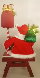 Adorno Navideño de Santa Claus Ecológico con Luz y Música, Diseño Nuevo de 24~36 Pulgadas, Rojo, para Buzón, Control Acústico - Product Image 4