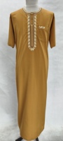 Meilleure vente TR brillant grand col rond en dentelle Maroc Thobe avec col mode Qatar Robe combinaison