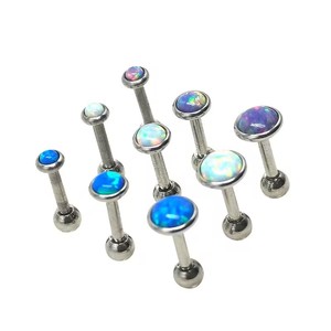 Anello per bambini ortodosso in acciaio inox opale in pietra Tragus cartilagine anello Tragus orecchino - Product Image 3
