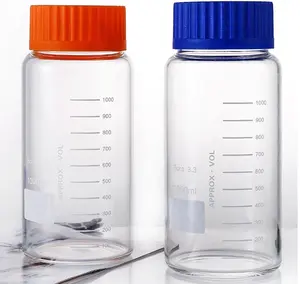 Лабораторные 5000 мл 10000 мл 20000 мл GL80 прозрачные стеклянные бутылки с реагентами с широким горлком