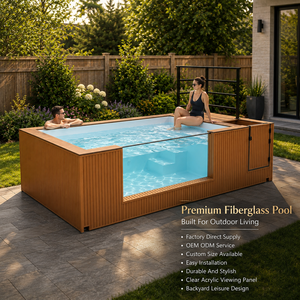 <span class=keywords><strong>Piscine</strong></span> hors sol préfabriquée contemporaine avec coque modulaire en fibre de verre pour jardin extérieur, spa domestique, unité de bain à remous – Offre Spéciale - Product Image 4