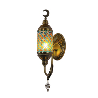 Style turc-bohème fait à la main mosaïque vitrail applique E26 Base fer corps maison décorer