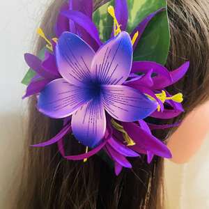 Accessoires capillaires floraux en mousse : Pince à cheveux Lys Araignée, Tiara <span class=keywords><strong>artificielle</strong></span> Plumeria, Frangipanier, Hibiscus pour Fête, Remise <span class=keywords><strong>de</strong></span> diplôme, Mariage - Product Image 2