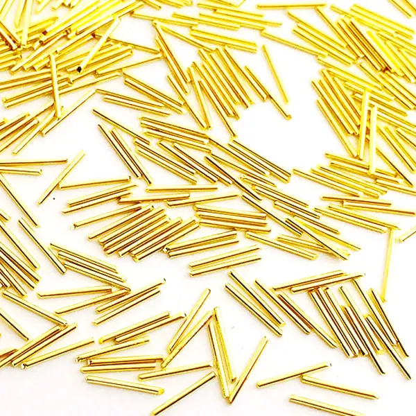 TSZS Phong Cách Nhật Bản 3D Nail Phụ Kiện DIY Siêu Mỏng Rod Vàng Sliver Glitter Kim Loại Sticker Phần Quyến Rũ Studs