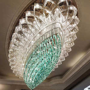 Décoration de luxe personnalisée Luminaire de grand lustre en verre cristal pour hall d'hôtel Banquet de mariage - Product Image 6