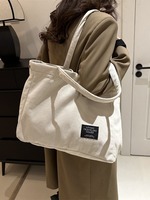Nouveau design, vente en gros, grands sacs à bandoulière pour étudiant, sac d'école, sac fourre-tout en toile velours côtelé pour fille
