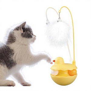 Automatic Rotating Tumbler <b>Cat</b> <b>Toy</b> With Feather Bell 360 Degree Swing For <b>Cats</b> Boredom Buster <b>Interactive</b> Pet Plaything - Product Image 1