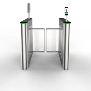 School entrance with facial recognition swing gate turnstile