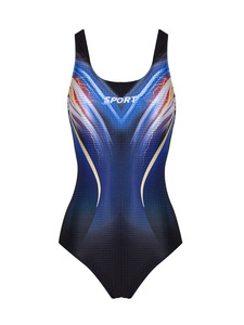 Maillot de bain une pièce pour femme, imprimé triangulaire, avec coussinet de poitrine intégré, pour entraînement professionnel, compétition, utilisation en spa, imperméable - Product Image 5