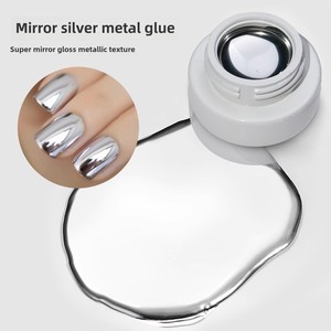 Wholesale High Gloss <b>Mirror</b> Super Bright Metallic Silver Pink UV Nail Gel Nail Salon Decoration Gel Paint - Product Image 4