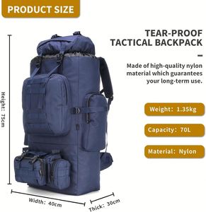 Mochila Táctica de Estilo Denim para Exteriores con Sistema MOLLE, Gran Capacidad, Resistente, para Montañismo, Senderismo y Deportes al Aire Libre - Product Image 2