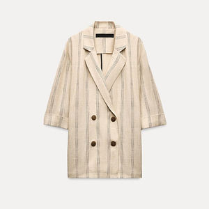 <span class=keywords><strong>Blazer</strong></span> <span class=keywords><strong>donna</strong></span> SF AL 24 t133 <span class=keywords><strong>a</strong></span> manica lunga con colletto bavero <span class=keywords><strong>a</strong></span> <span class=keywords><strong>righe</strong></span> misto da <span class=keywords><strong>donna</strong></span> giacca formale da ufficio in lino doppiopetto - Product Image 5