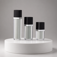 Emballage écologique pour soins de la peau en plastique de forme carrée, flacon pompe sans air pour fond de teint 15ml 30ml 50ml
