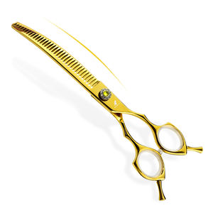 Tesoura japonesa 440c para animais de estimação, escova de peixe curvada em forma de espinha de peixe/Dense, de 7,5 polegadas, dourada, para cuidados com animais de estimação - Product Image 2