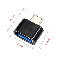 Adaptateur USB 2.0 OTG noir, USB A mâle vers Type C femelle, convertisseur de synchronisation de données et de charge pour téléphone Android, tablette Samsung, Huawei