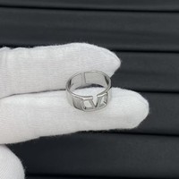 Cincin Geometris Model V Berlian Penuh - Cincin Terbuka Wanita Berlapis Emas Kuningan Zirkon/Mutiara