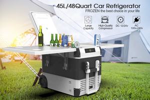 ثلاجة سيارة سعة 45 لتر تعمل على تيار 12 فولت سريعة التبريد للتخييم مجمد كهربائي محمول مبردات متنقلة ثلاجة سيارة صغيرة مع صانع ثلج - Product Image 3